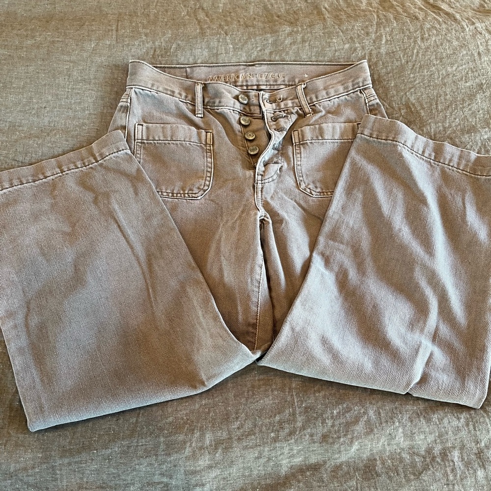 American Eagle wide leg jean Green Size 2